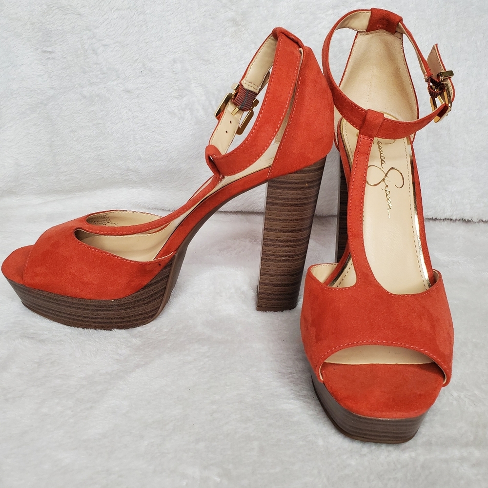 Jessica Simpson Orange Platform Heels